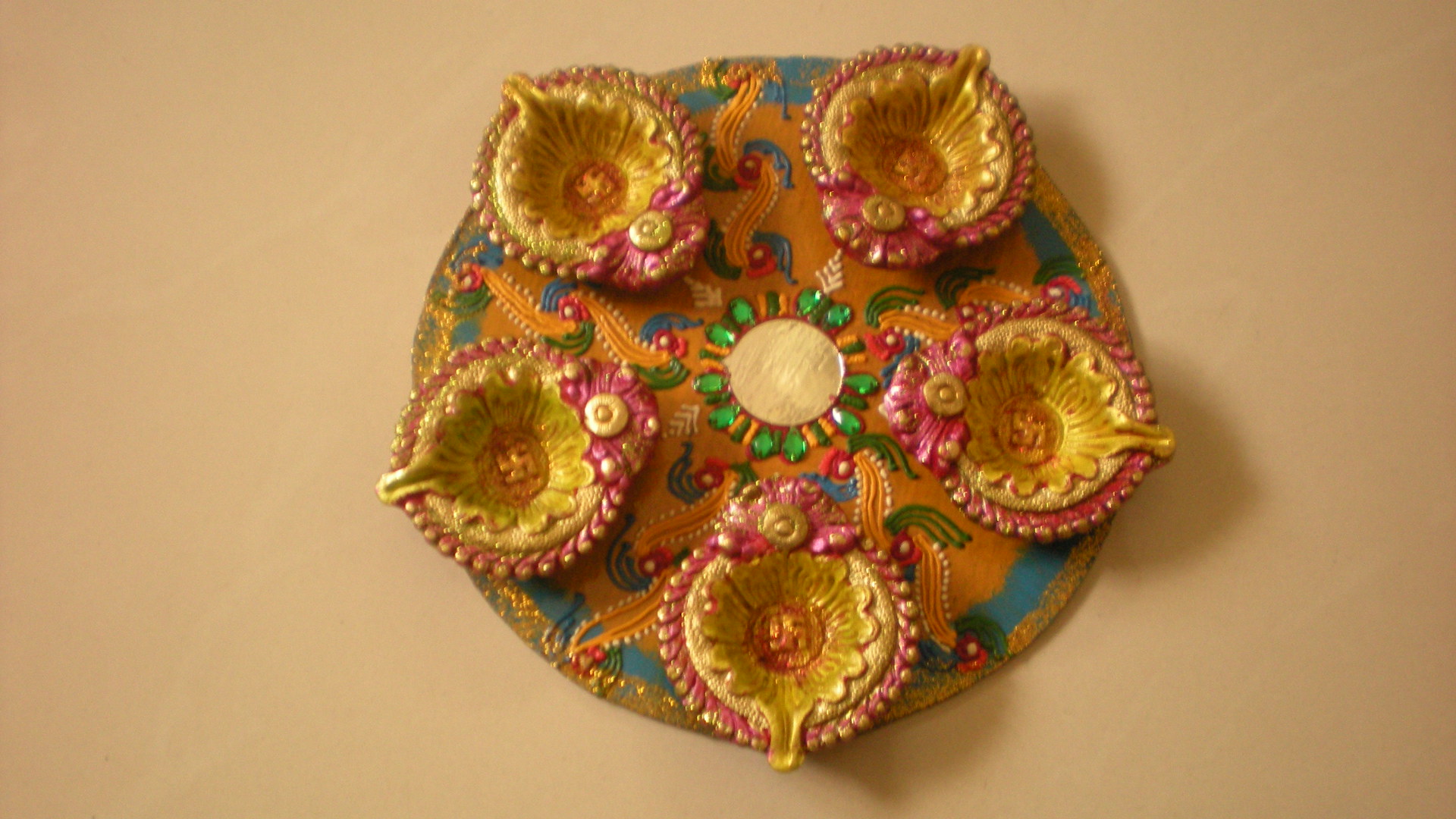 Rangoli Diya Plates